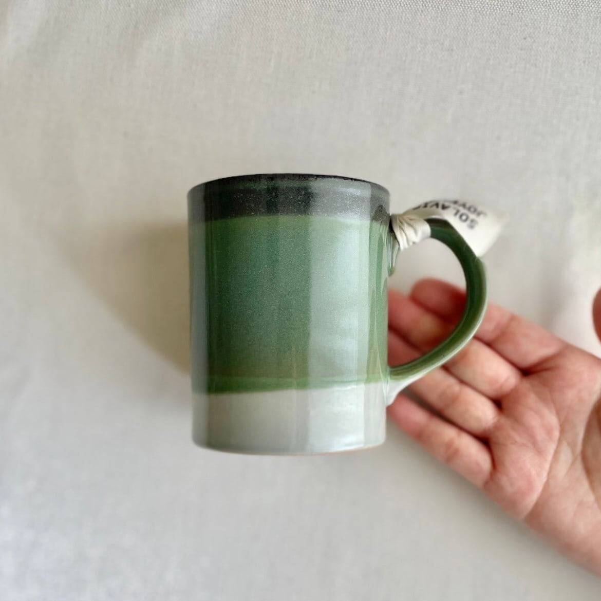 【 完売 】グリーントーンマグカップ|Empiles 美濃焼 コーヒーカップ バイカラー モスグリーン レトロ クラシカル