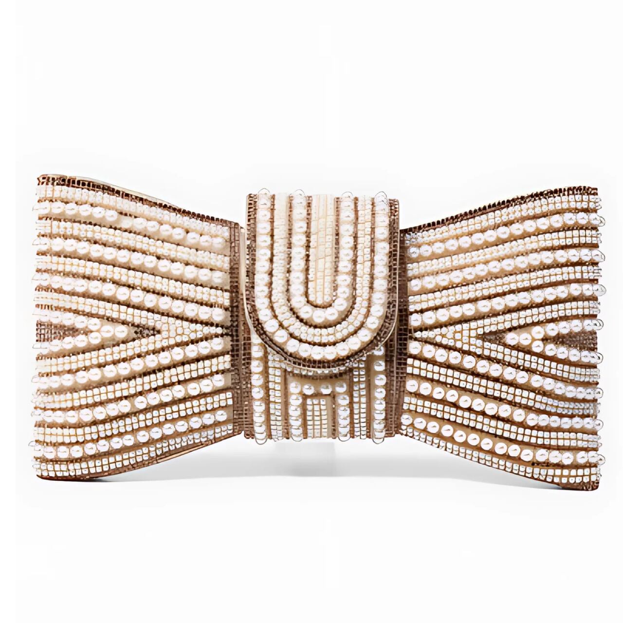 Pearl Ribbon Clutch Bag F0103