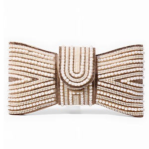 Pearl Ribbon Clutch Bag F0103