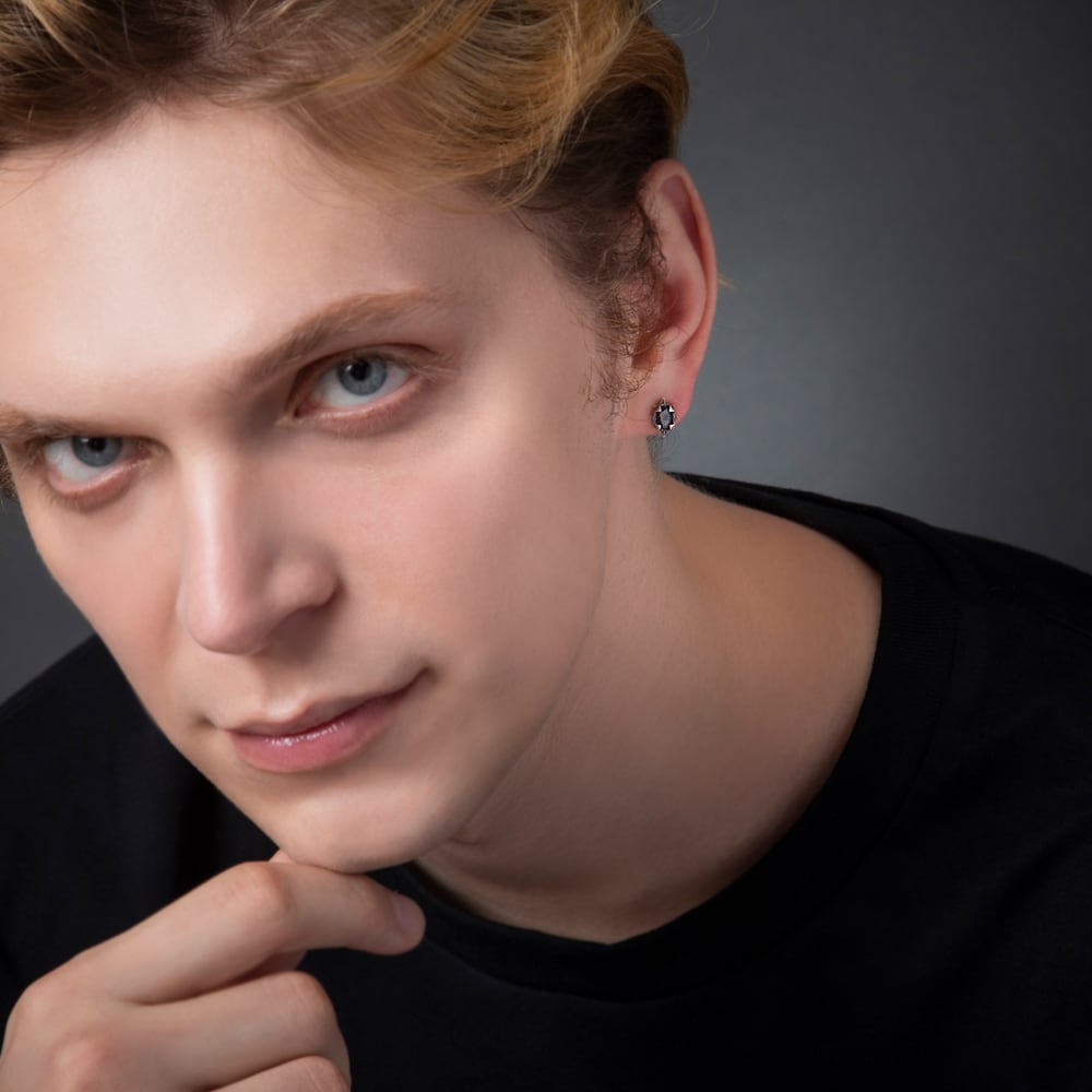 ブラックナイトピアス 片耳用 ACE0190 Black knight earring シルバー