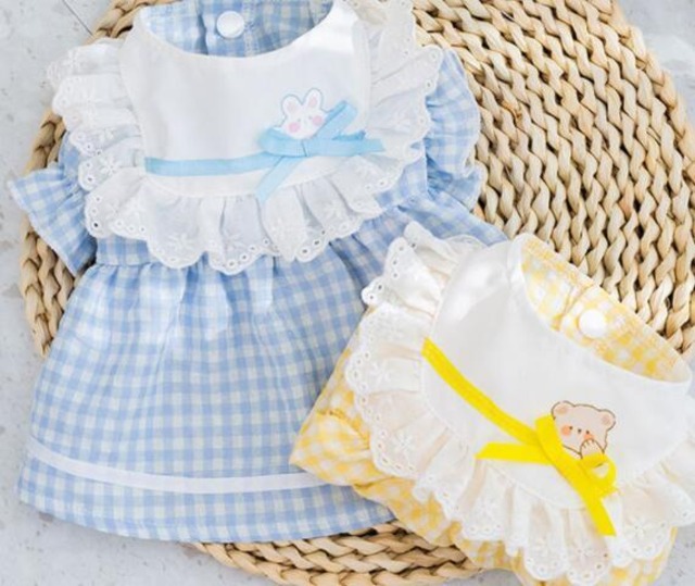 《予約》3101451 ひょっこりアニマルのチェックワンピース