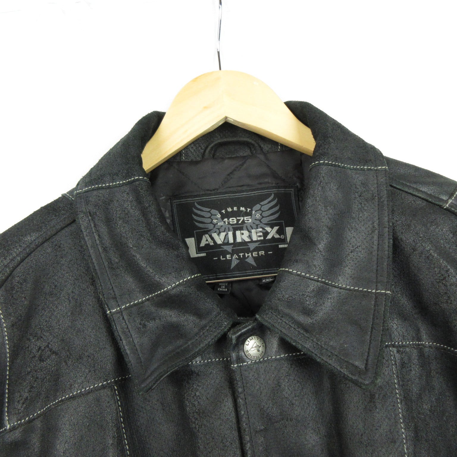 USA 古着 AVIREX パッチワークレザー スタジアムジャケット sizeXXL