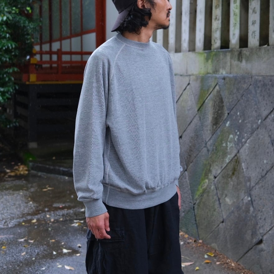 COMOLI(コモリ) /グレー裏毛クルーネック-GRAY-(D01-05045) | Signs