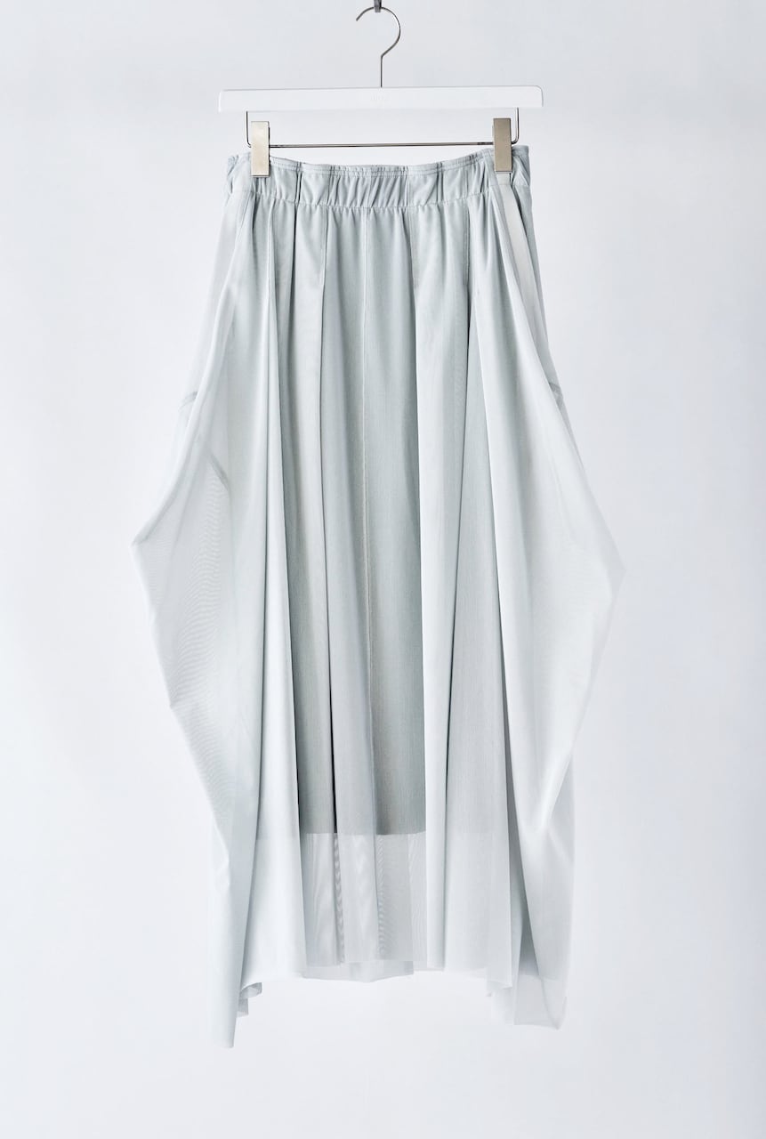 ナイロンパワーネットロングスカート グレー