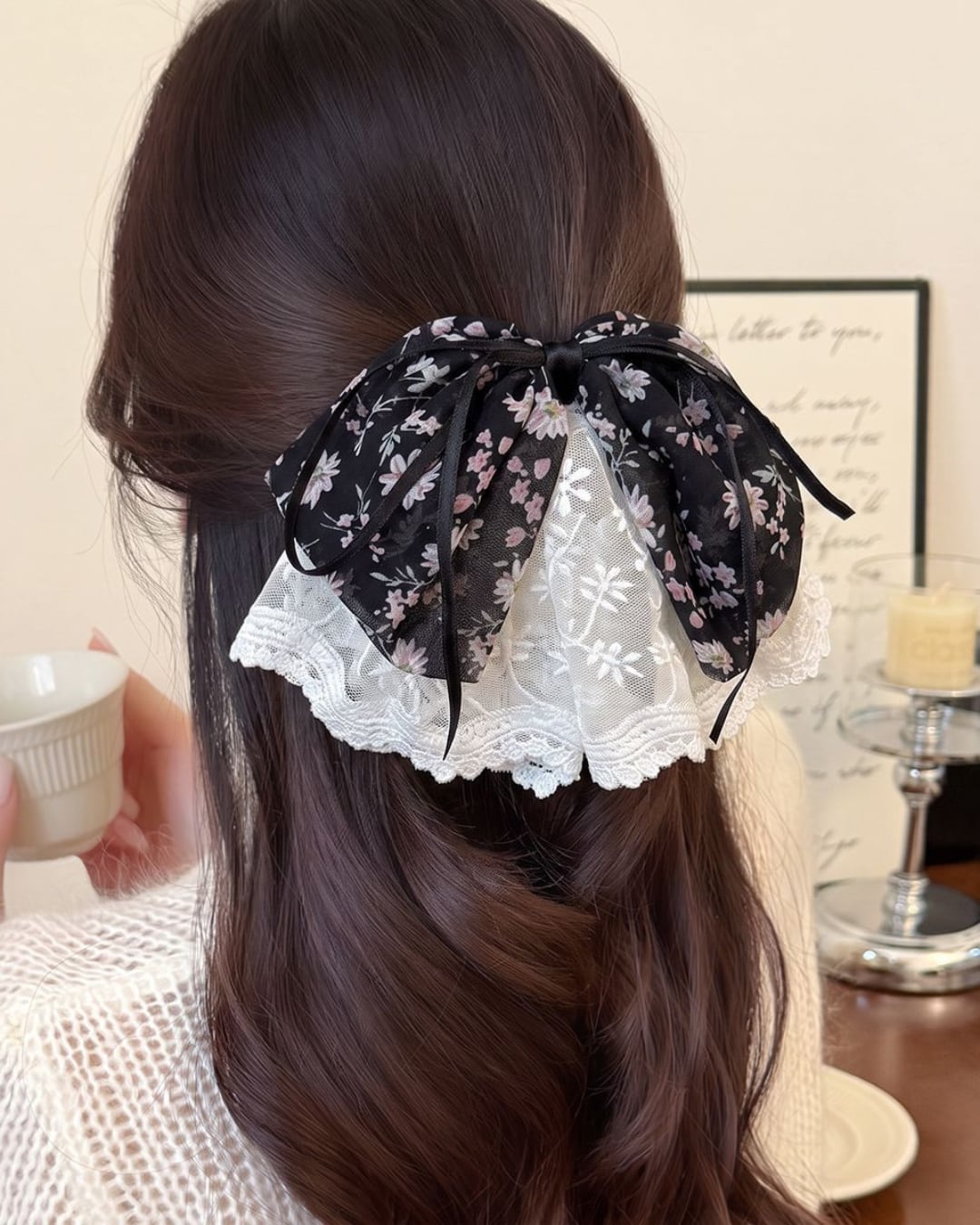レースチュールビッグリボンバレッタ( 2 colors) 2608984