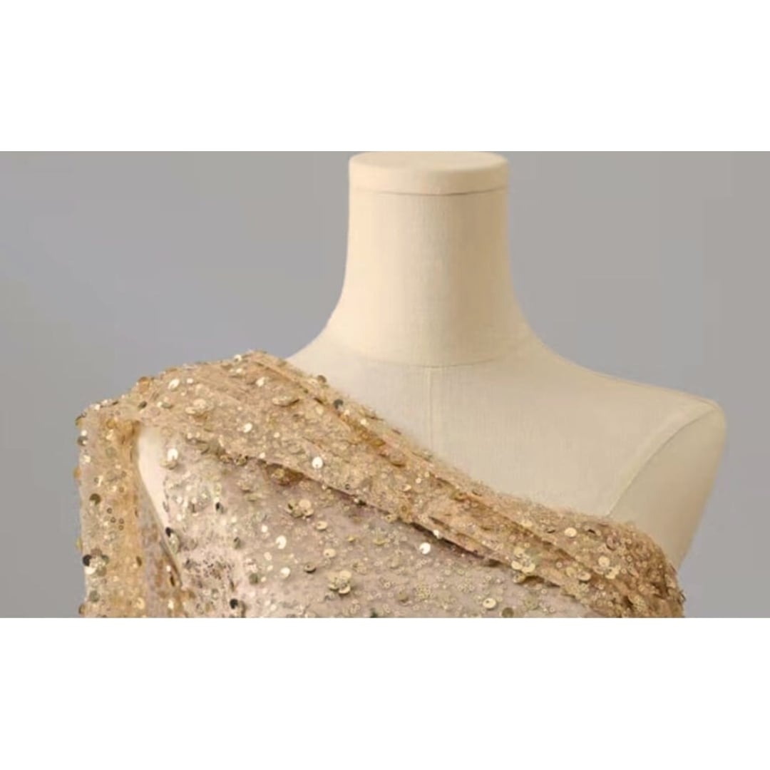 スパンコール ケープスリーブ ロングドレス D1386 スパンコール ケープスリーブ ロングドレス D1386 | 演奏会