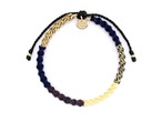 Check Patterned Bracelet / Navy Yellow[チェック柄ミサンガブレスレット]