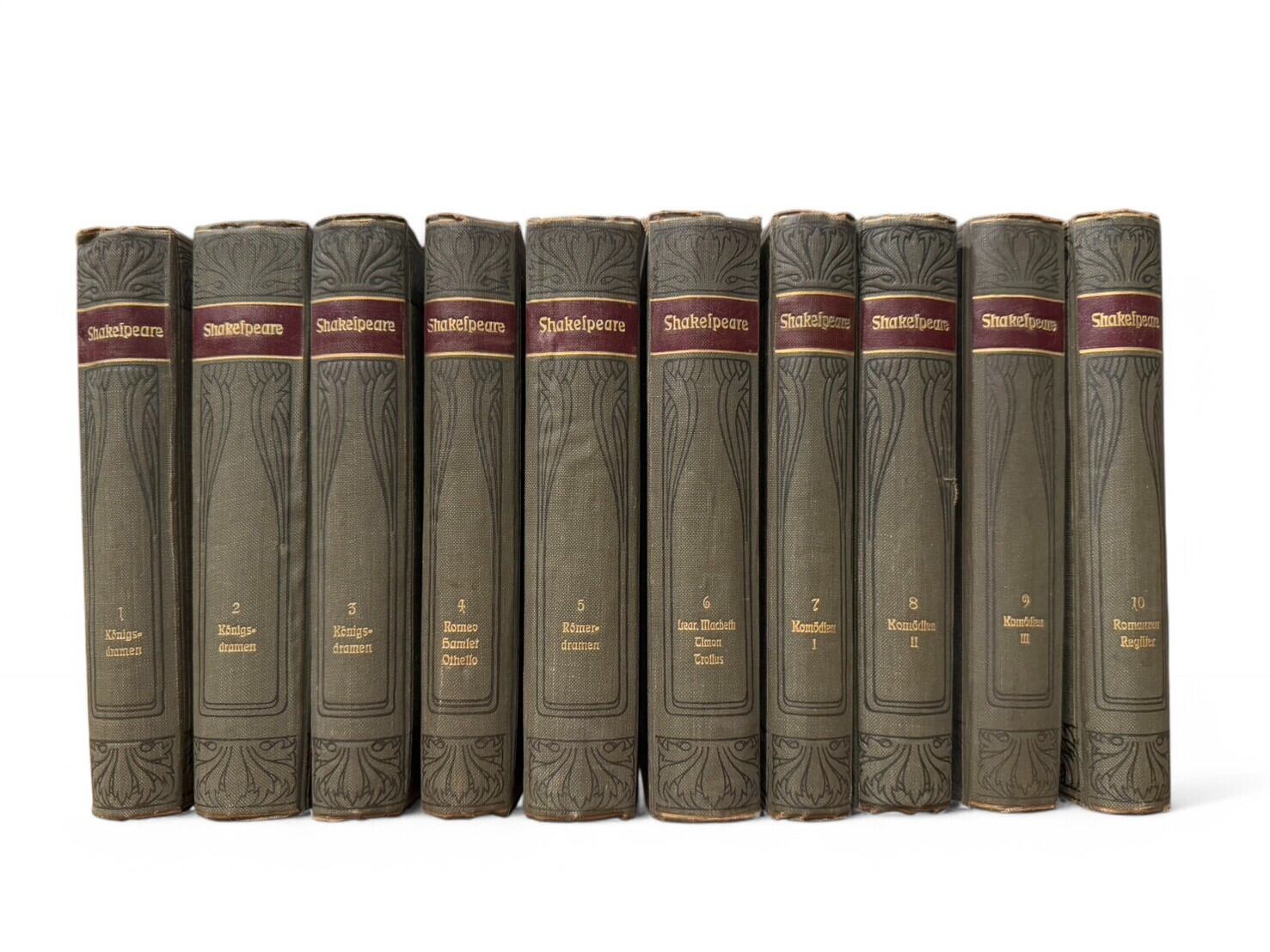 【SL601】Shakespeares Dramatische Werke. Übersetzt von Aug. Wilh. von Schlegel und Ludwig Tieck in 10 volumes