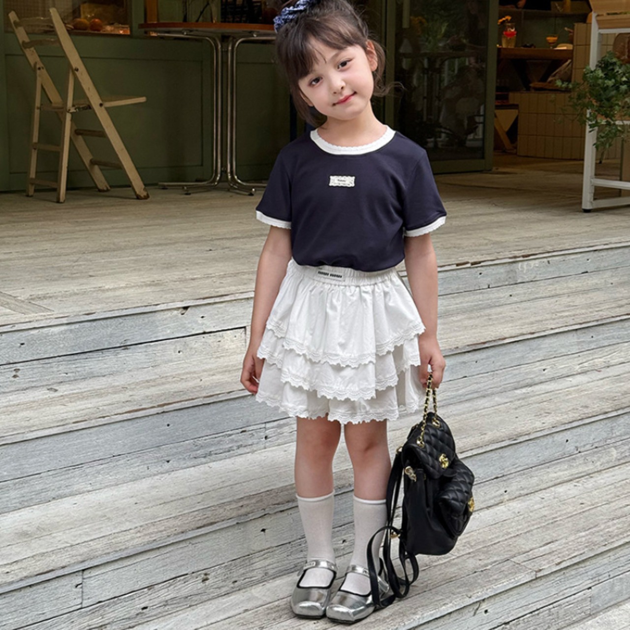 夏波打ちレースティアードスカート