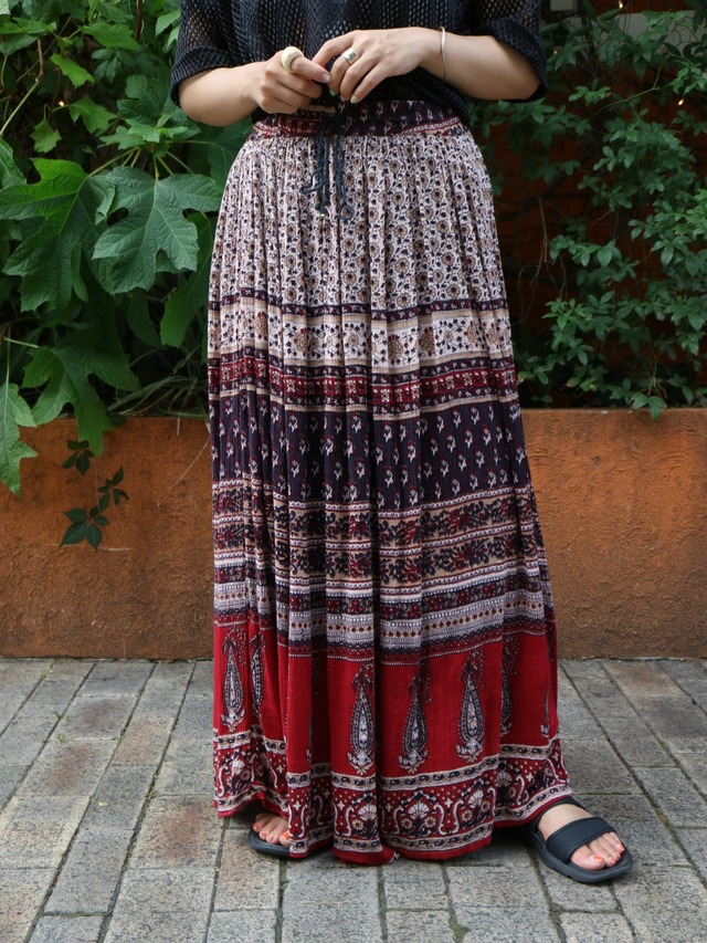 Indian cotton all pattern skirt【6132】