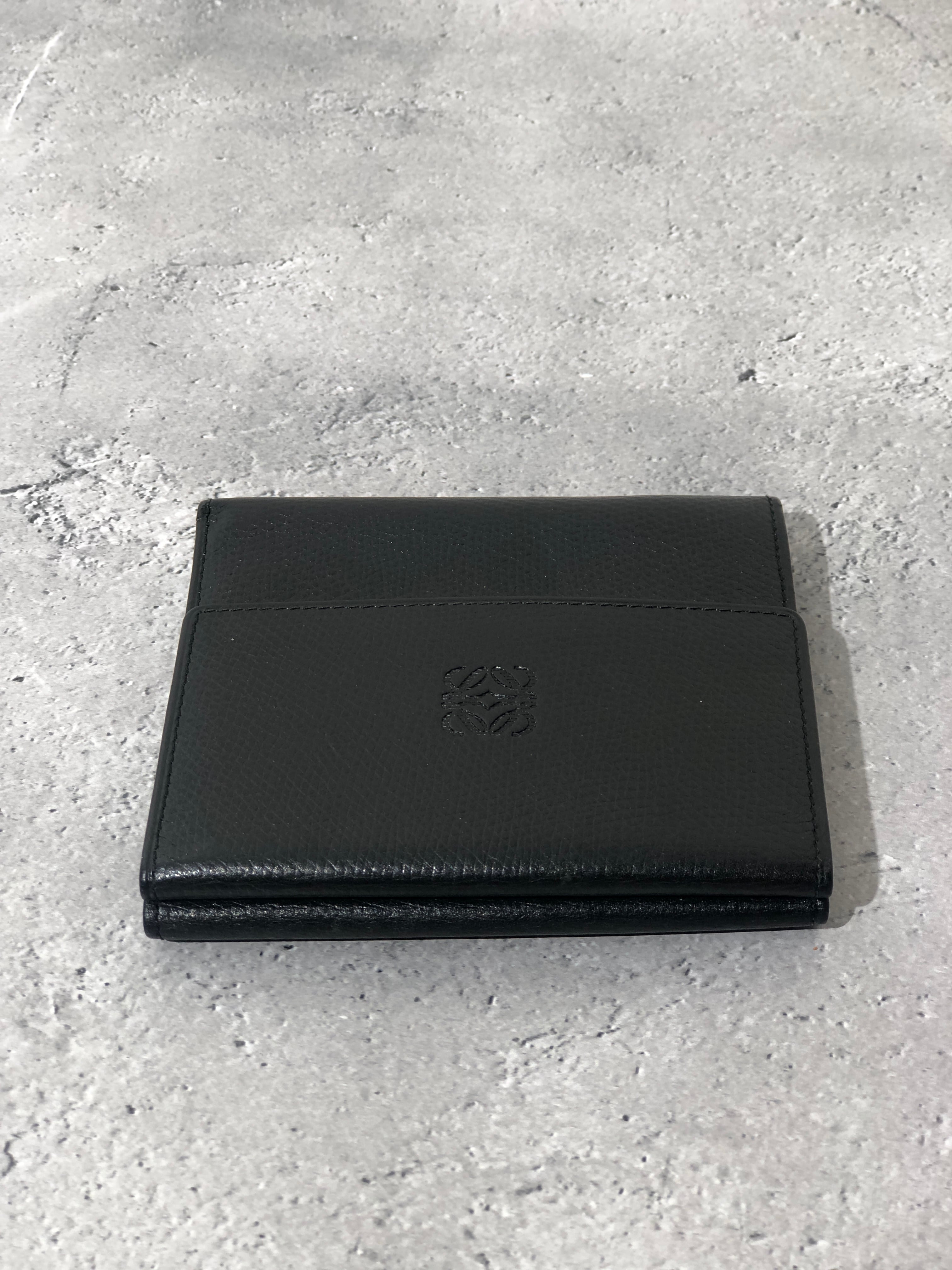 LOEWE ロエベ アナグラム 財布 ブラック レザー 三つ折り vintage