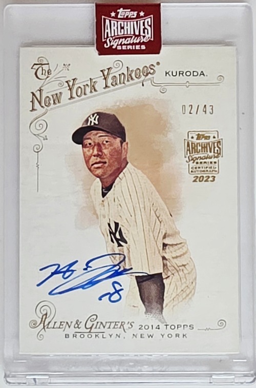 売り切れHiroki Kuroda ヒロキ・クルダ サイン入りカード 02/43 NY Yankees