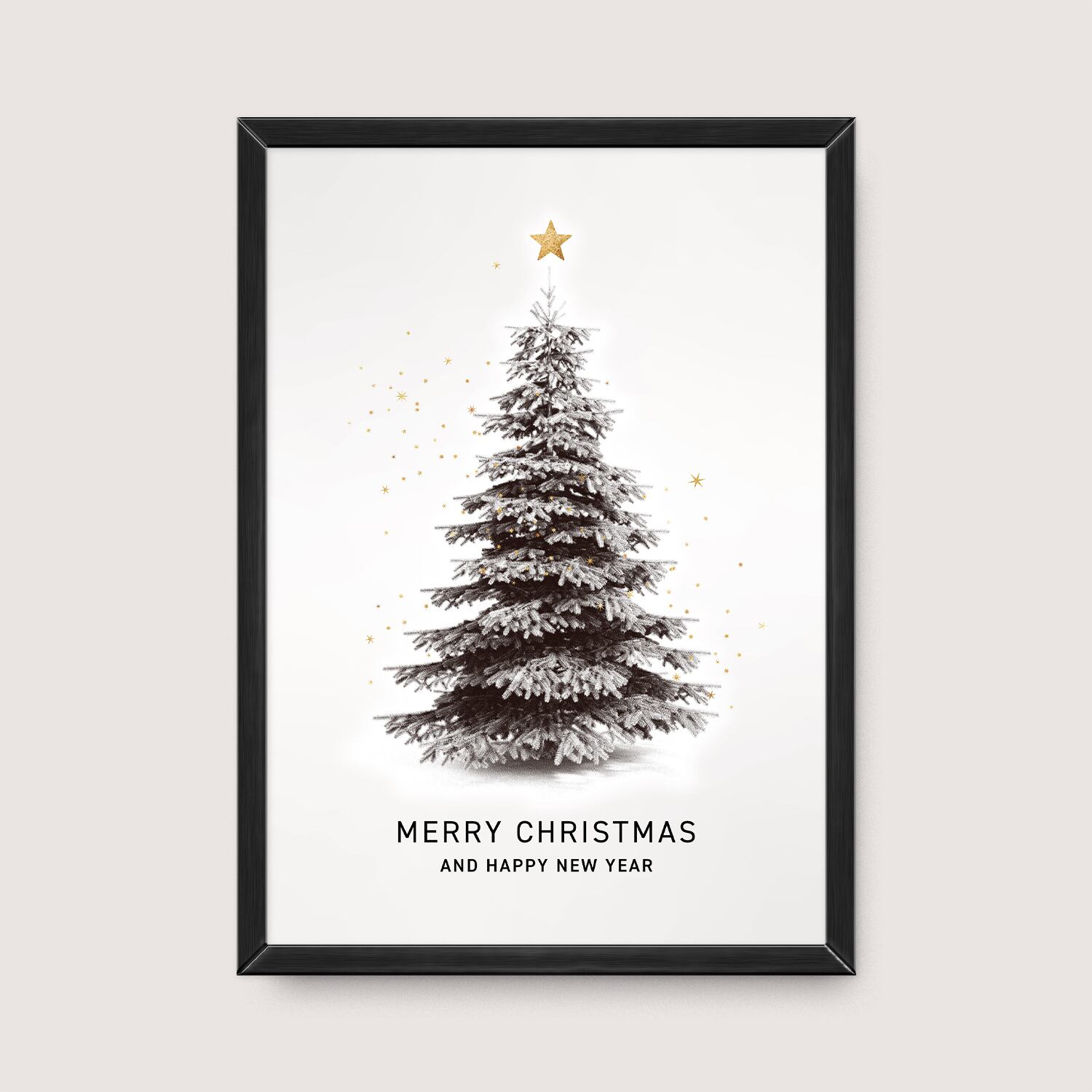 クリスマスツリーアートポスター | クリスマス・イベント・モノクロ