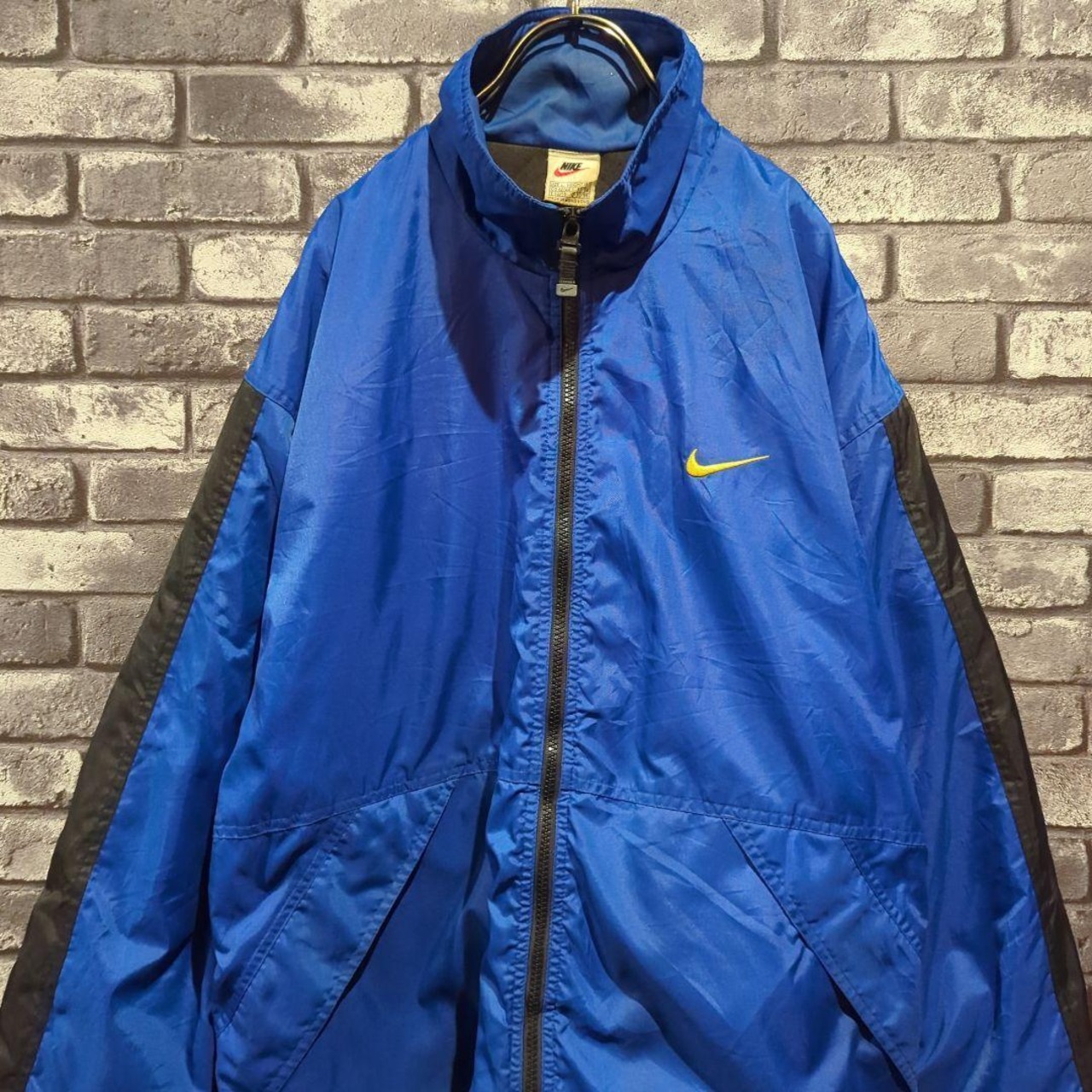 激レア/NIKE 中綿ナイロンジャケット90s バックロゴ刺繍 L 白タグ  