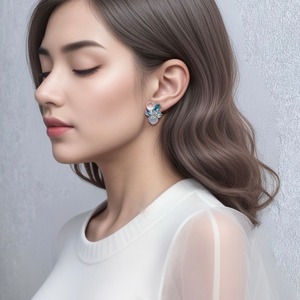[天然石]冬色 ペールカラービジューピアス イヤリング