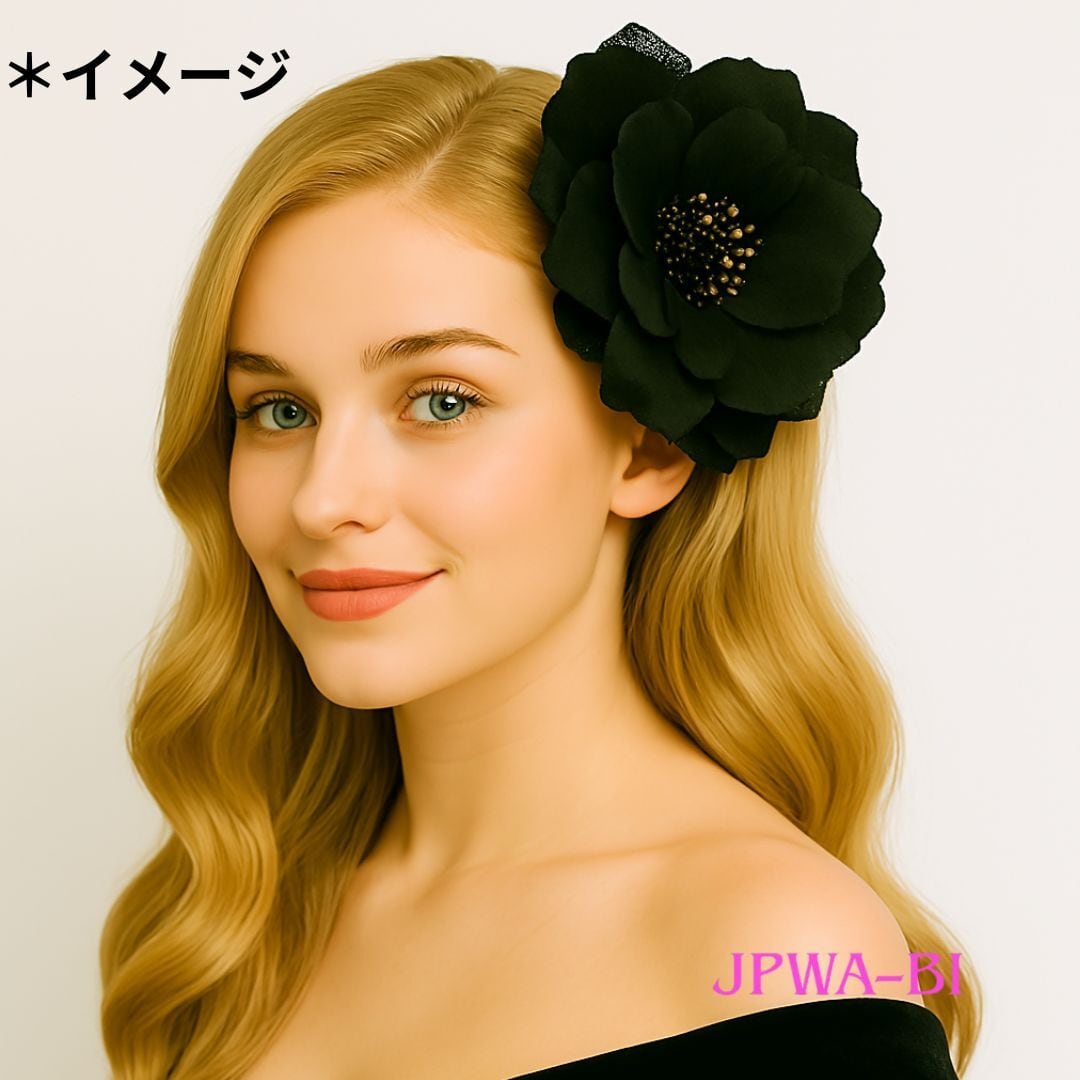 クールで大人な髪飾り・ヘッドドレス//黒芍薬/着物・色ドレス/卒業式
