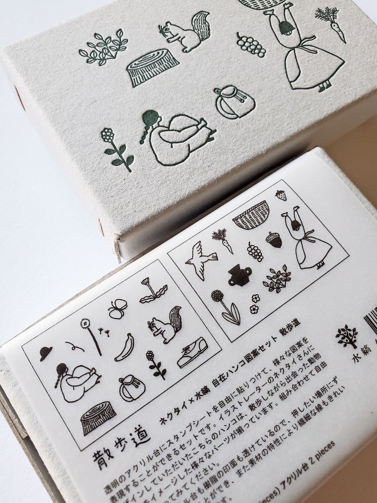 やまち クリア「ARS鑑定品＆鑑定書用・スタンド2」 ネクタイ×水縞 自在ハンコ クリアスタンプ 図案セット 散歩道