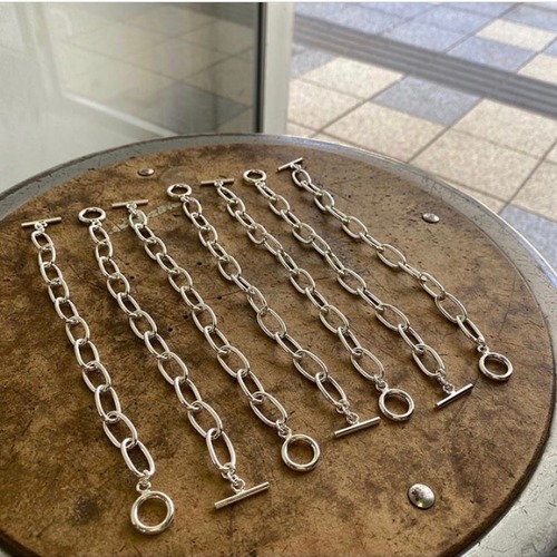 silver925 t-bar chain bracelet 大 (新品)