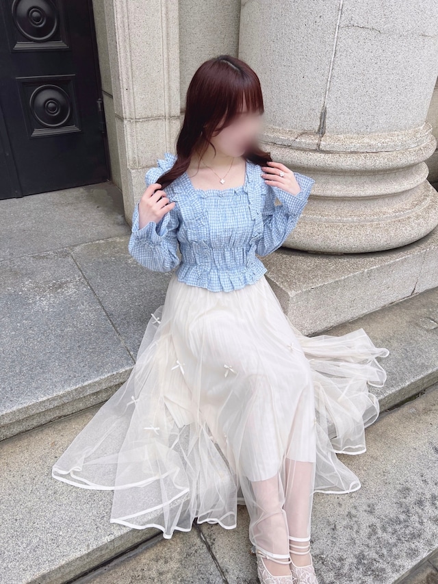 【muu fillé】gather frill blouse