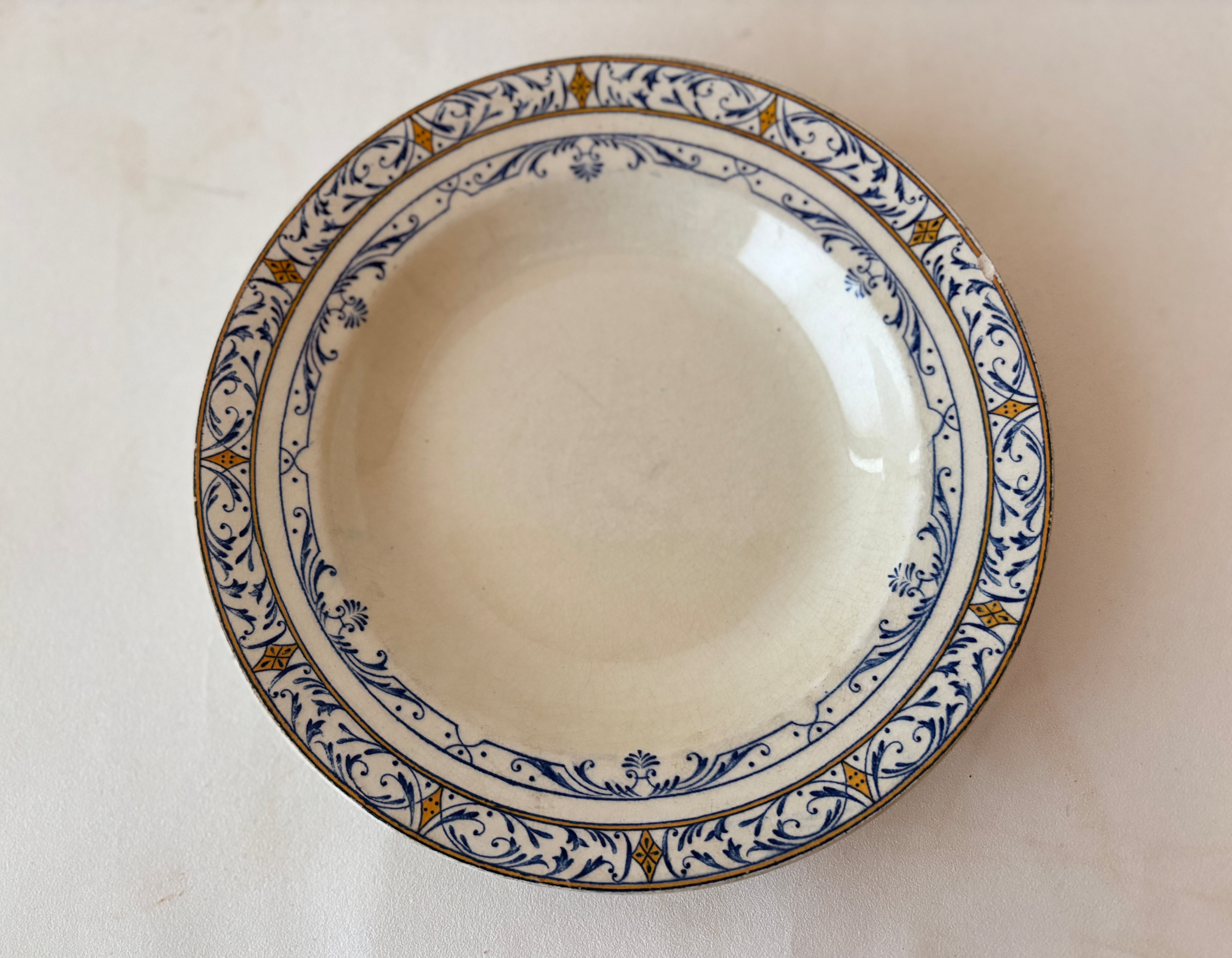 【1点限定】Creil et montereau クレイユモントローcolbert 大きめスーププレート