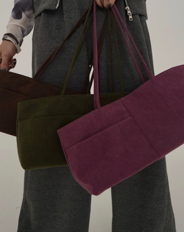 11月上旬ご予約bi-color lonio corduroy shoulder Bag 3pocket／3color