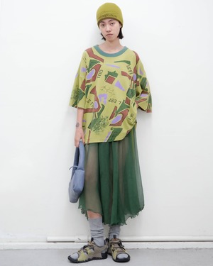 1980-90s Euro vintage - abstract oversized tee