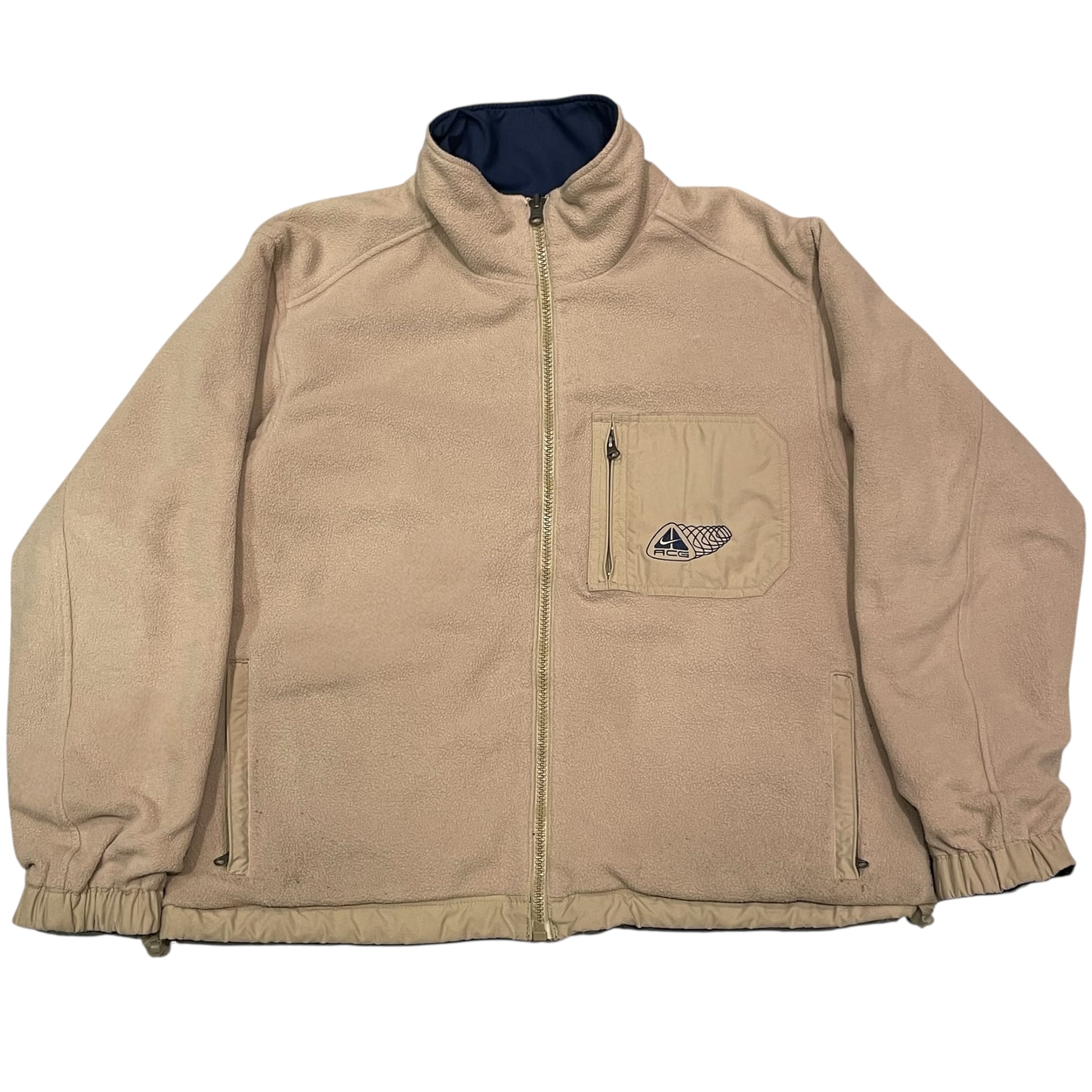 Late 90s NIKE ACG "Beige × Navy" reversible zip jacket