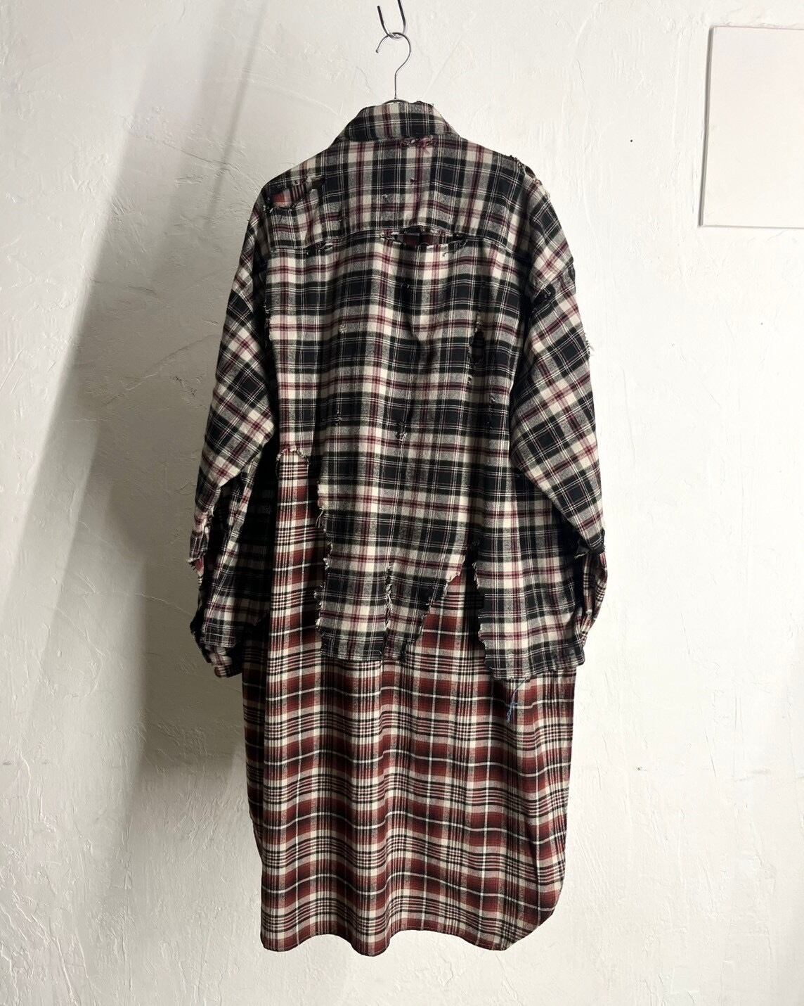21SS MAISON MIHARA YASUHIRO Damage Layered Check Flannel Shirt | VOLAR