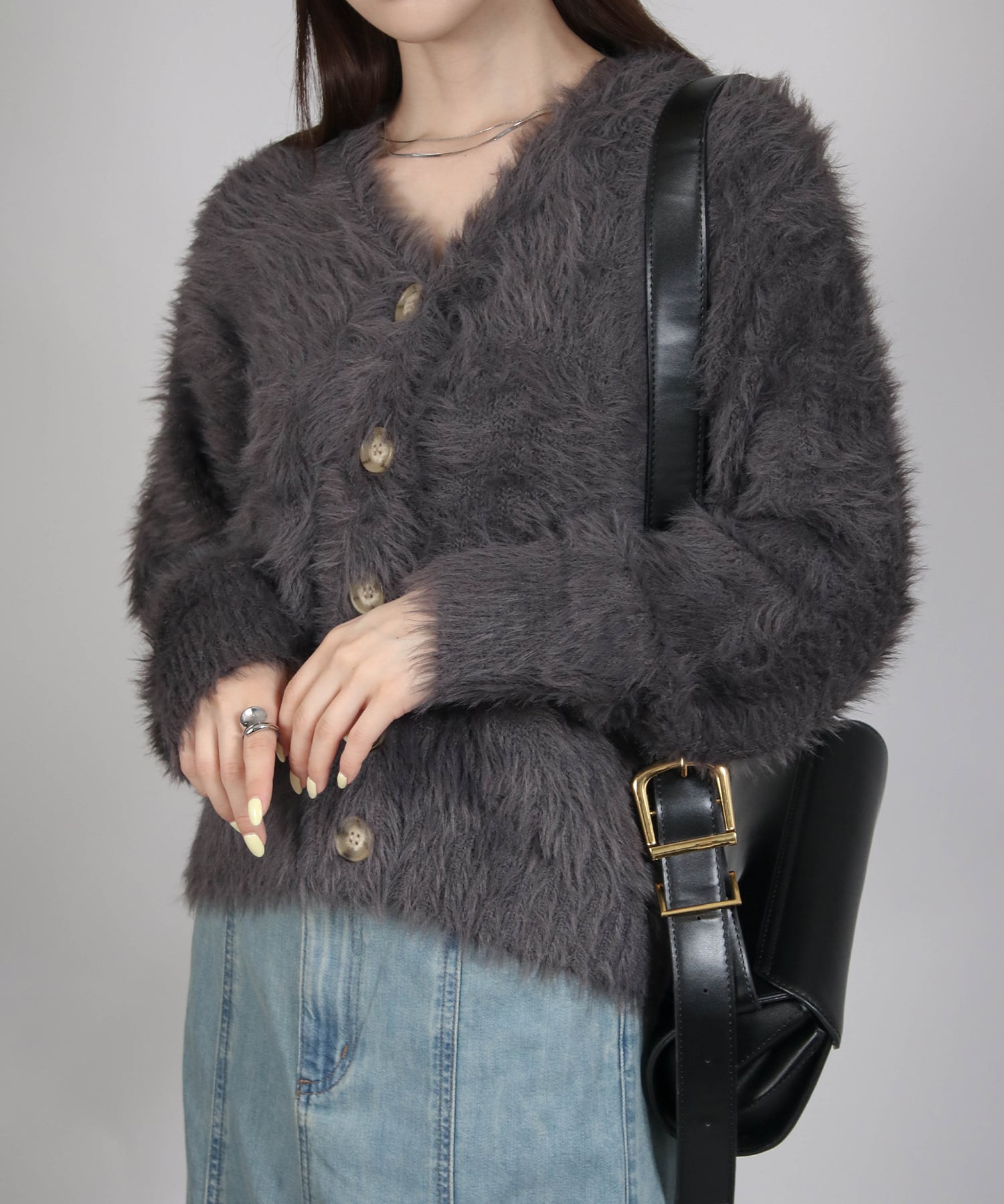 シャギーニットカーディガン