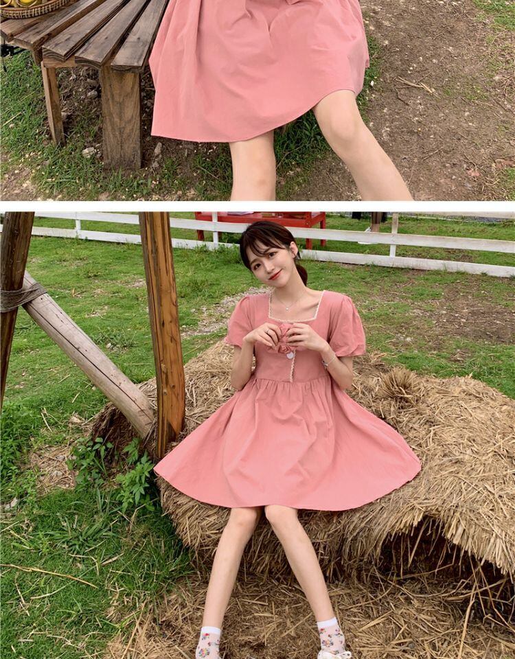 ワンピースレディース夏服スカート スリーブ 大人ガーリー スウィート