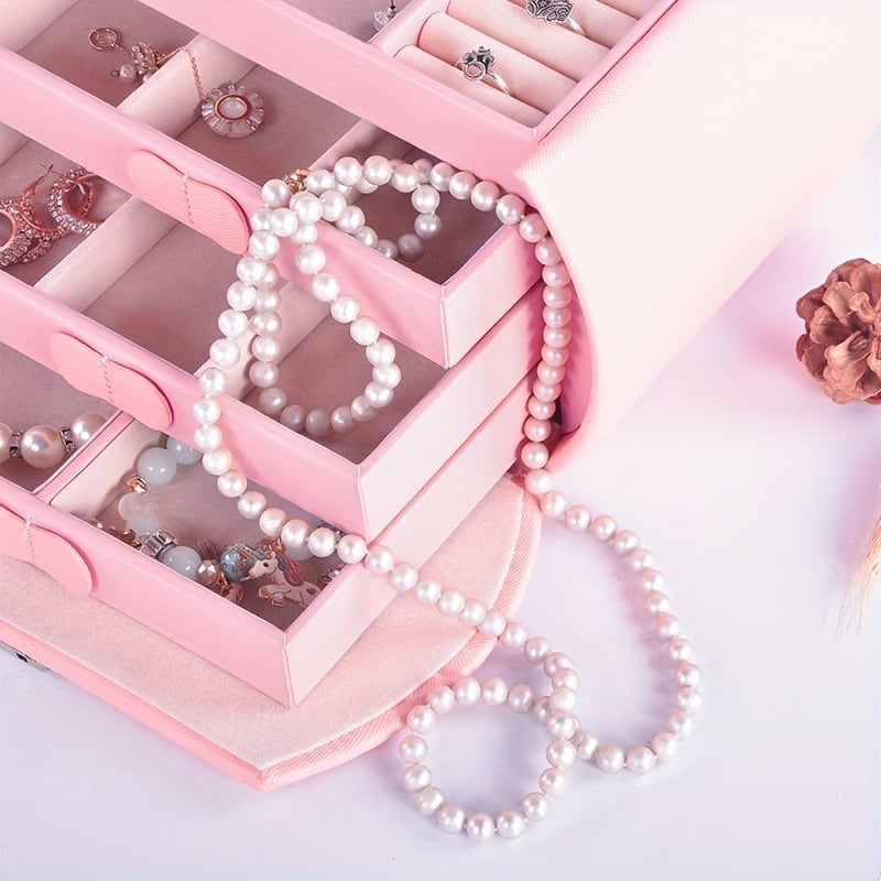 ジュエリー ボックス 持ち運び 3段引き出し おしゃれ かわいい