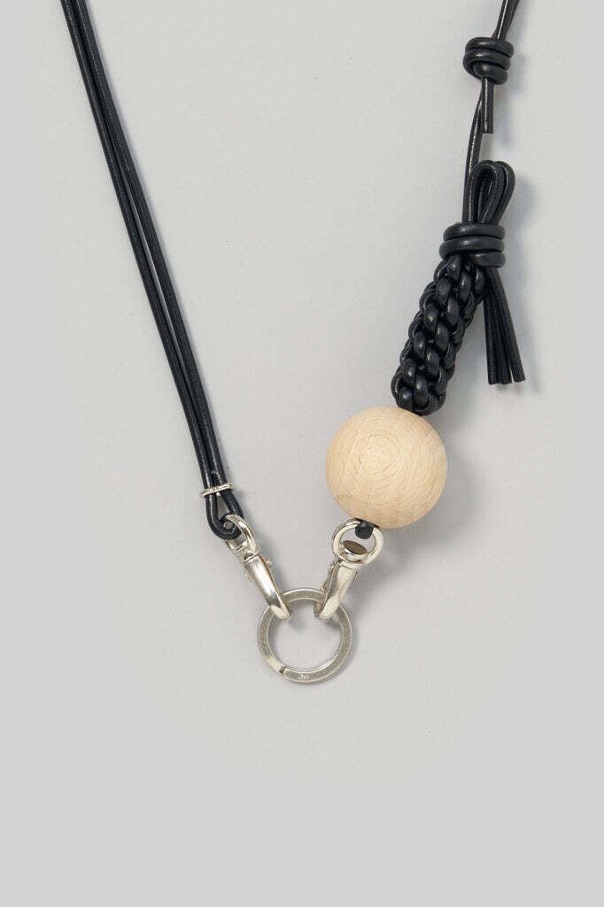 _Fot - Knot ball_strap ：Black｜ウッドボール／レザー／オブジェ