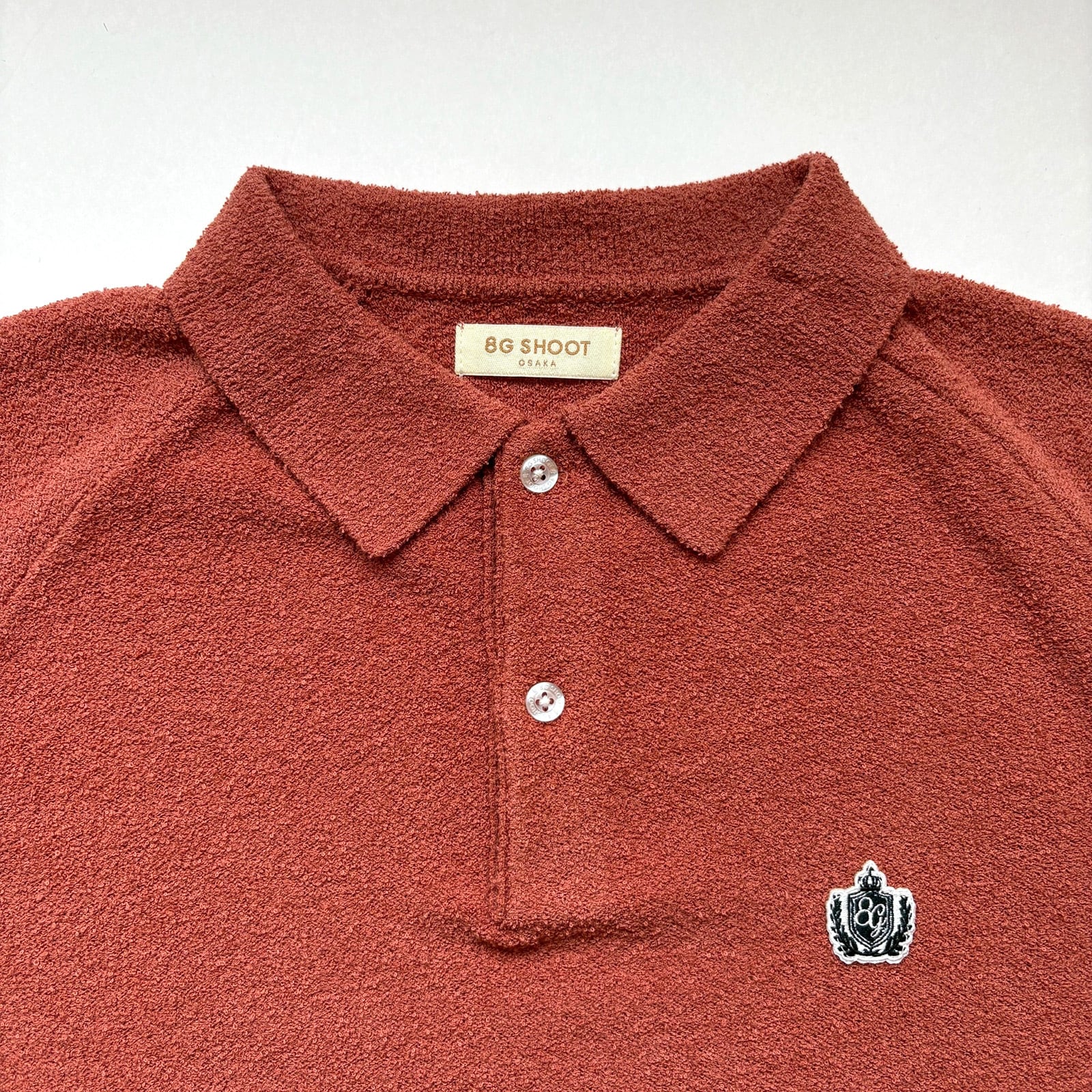 SUPER SOFT PILE KNIT POLO SHIRT -BRICK RED- | 8G SHOOT WEBSTORE