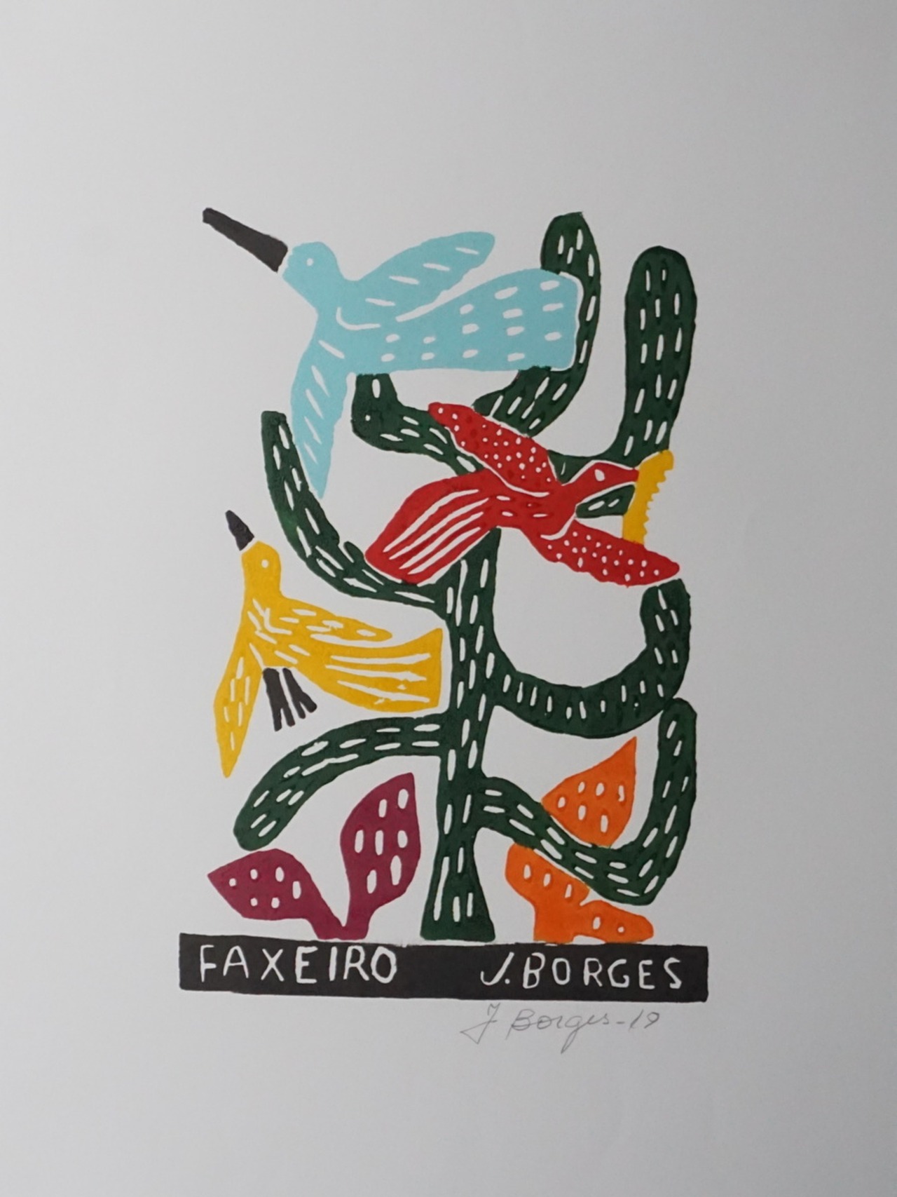 J.BORGES ジョタ・ボルジェス 木版画 M 【FAXEIRO】