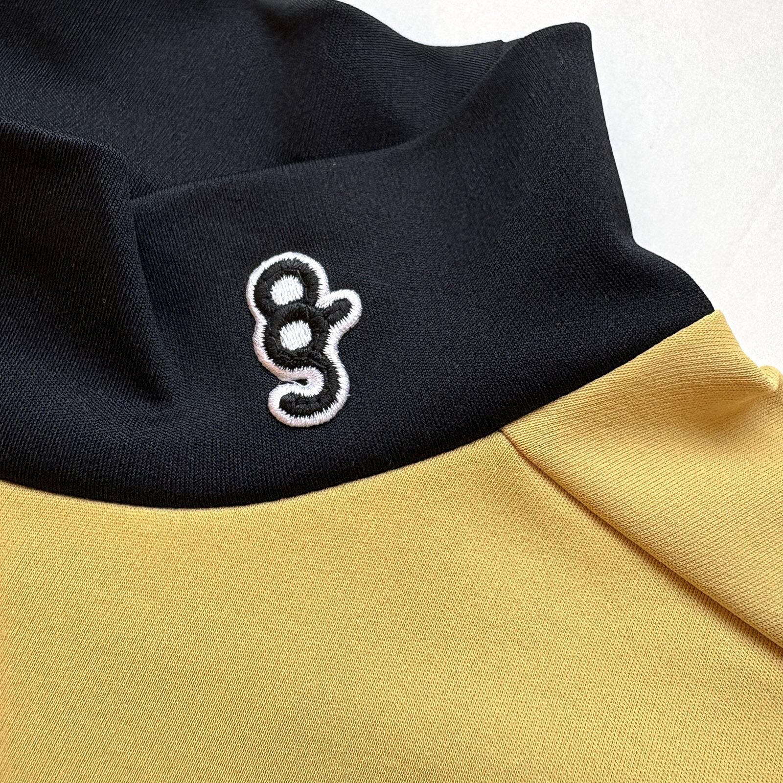 LOGO PRINT MOCK NECK SHIRT - MUSTARD / BLACK - | 8G SHOOT WEBSTORE