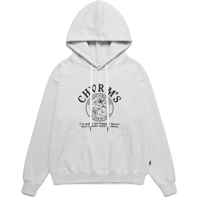 [CHARM’S] Logo flower hoodie Melange 正規品 韓国ブランド 韓国ファッション パーカー