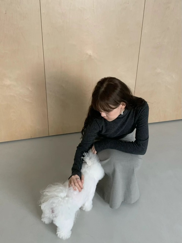 (即納) LIFFEY / Wool half turtle nack tee 2color