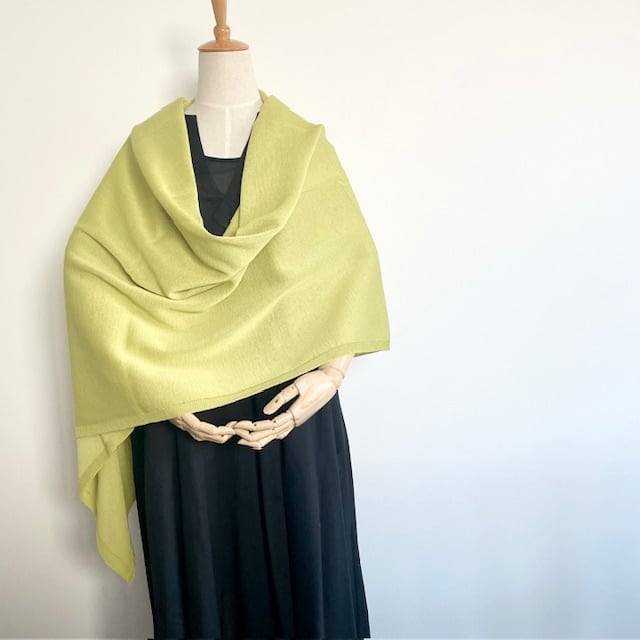 コットン100％ ニット大判ストール レモンイエロー | クルーズ