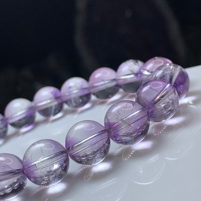 4.1部ファントム状☆可愛いコントラスト・エレスチャルアメジスト ブレスレット