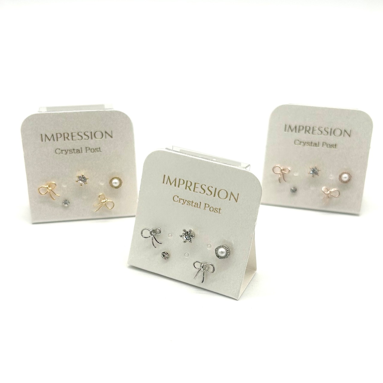 樹脂ポストピアス：ルーリエリボン　IMPRESSION