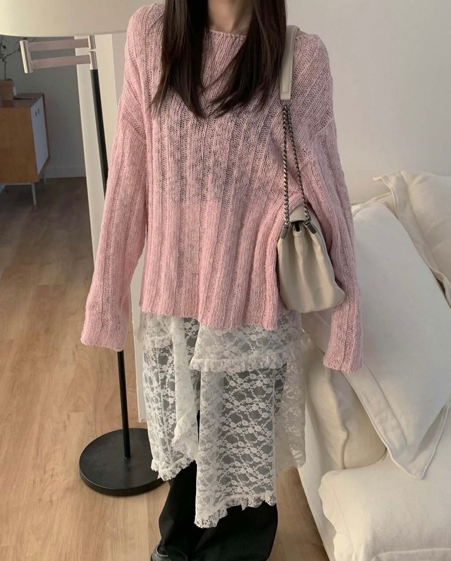 boat neck loose fit knit