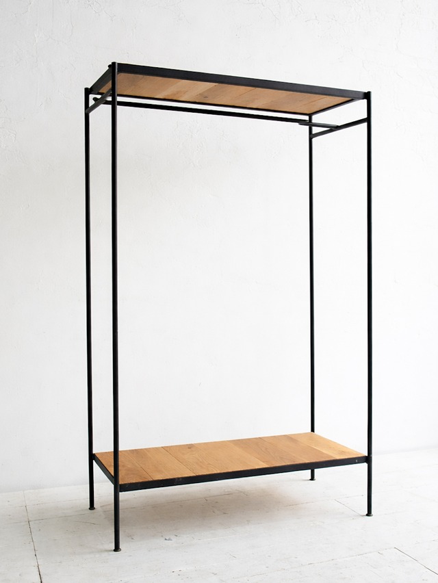 アイアンハンガーラック アイアン家具×ホワイトオーク (アパレルショップ向け店舗什器)W1000✕H1500