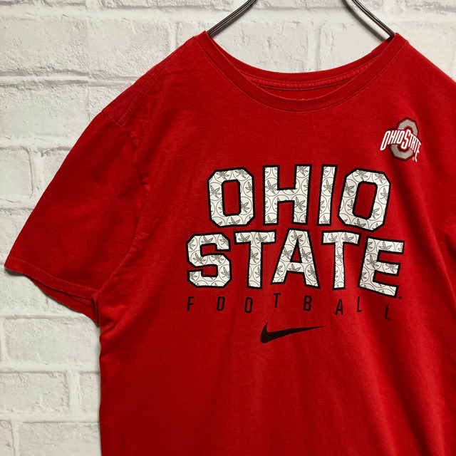 NIKE】S/S Tee L Ohio State ビッグプリント オハイオ カレッジTシャツ カレッジロゴ センターロゴ フットボール Tシャツ  アメリカ 古着 | Fuzzy Fuzzy