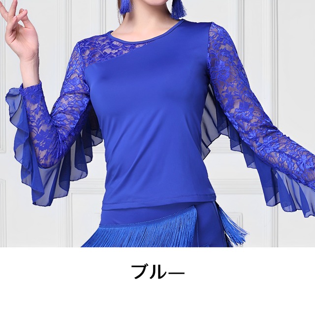 フリルスリーブ デザイン ラウンドネック トップス ds0621