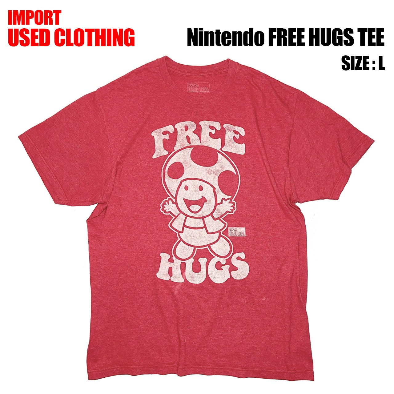 【IMPORT古着】Nintendo FREE HUGS TEE (size L)