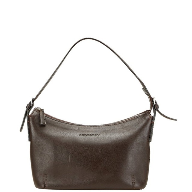 バーバリー ノバチェック ワンショルダーバッグ ブラウン レザー レディース BURBERRY 【中古】