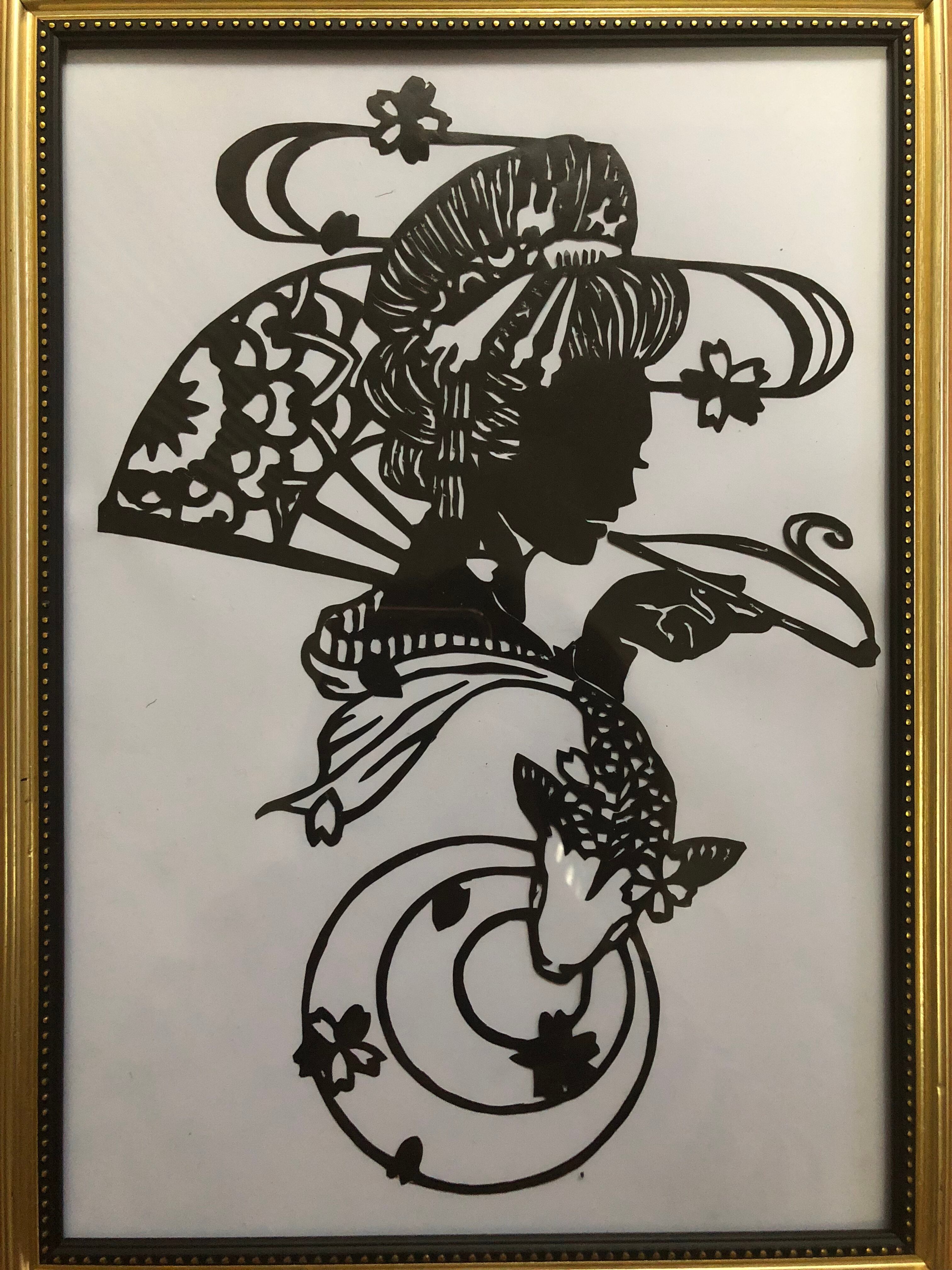 切り絵 花魁vet Rinu