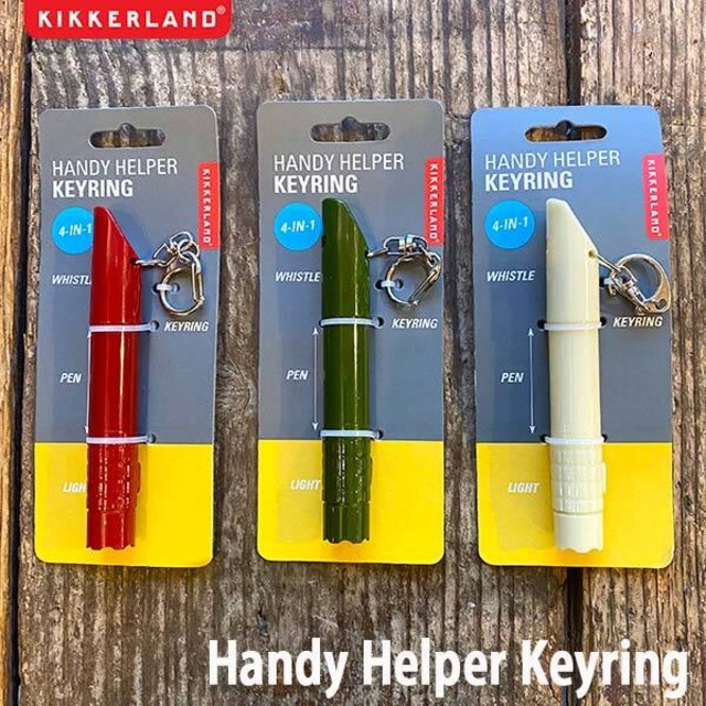 Handy Helper Keyring ハンディヘルパーキーリング LEDライト ボールペン ホイッスル キーホルダー アウトドア 照明 キッカーランド KIKKERLAND DETAIL