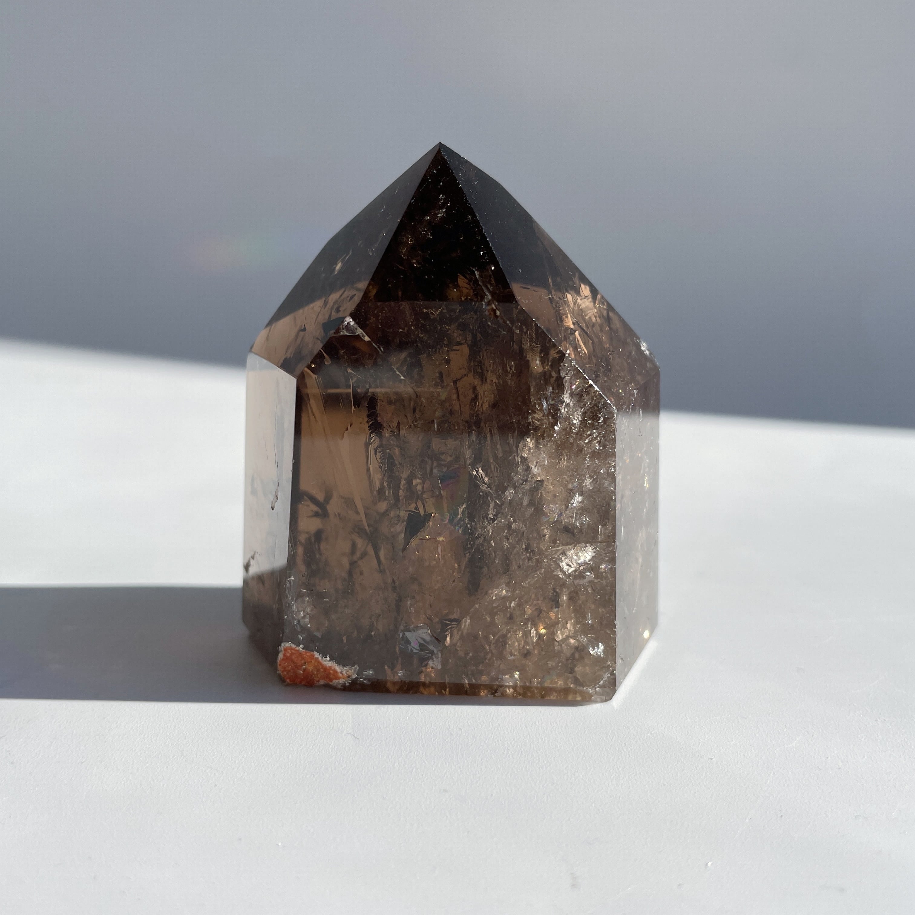 虹入り◎スモーキークォーツ タワー18◇Smoky quartz Tower◇天然石