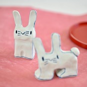 村田菜穂美 干支 染ライン 白うさぎ